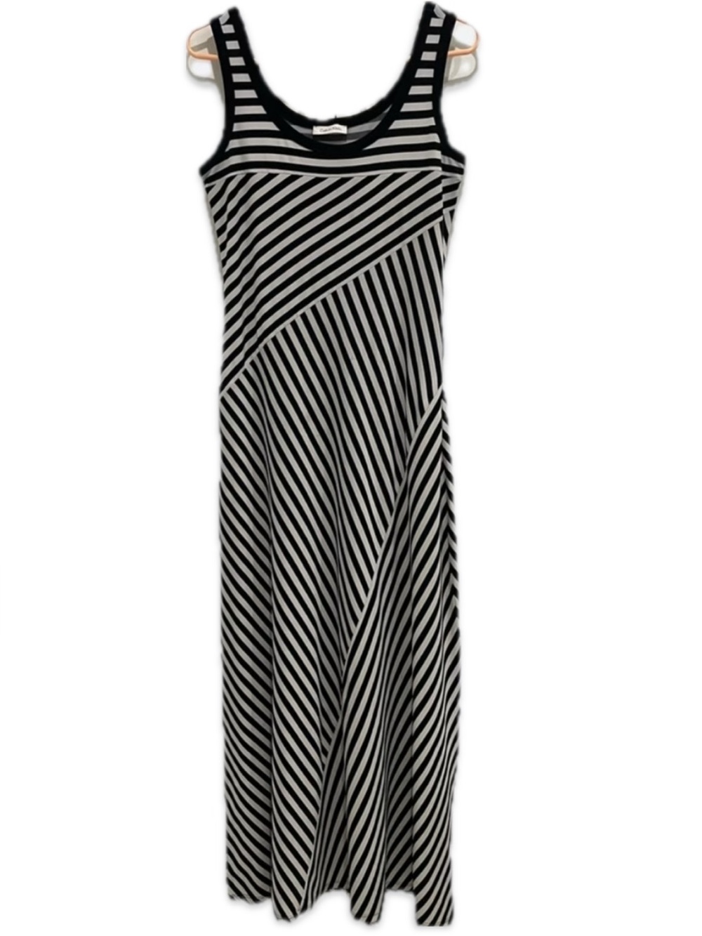 Calvin Klein Black & White Striped Sleeveless Maxi Dress π₯ - Size Medium - Picture 4 of 16